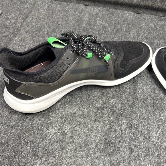 Puma Black and Green Athletic Shoes with Cushioned Sole - Picture 8 of 9